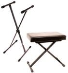 World Tour Single X Keyboard Stand Deluxe Bench Package